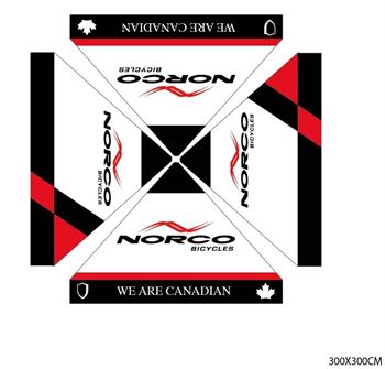 NORCO Zelt incl. Seitenwand 3x3m schwarz/rot